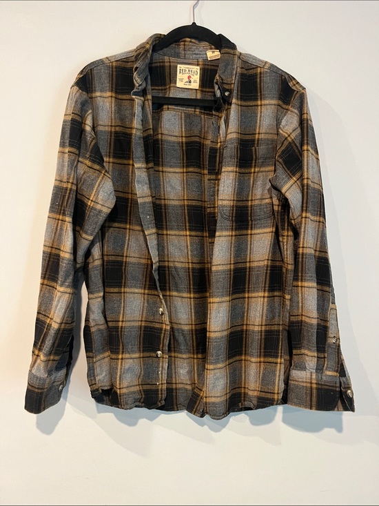 RedHead Other - RedHead Men's Black, Gray & Tan Plaid Button-Down Shirt